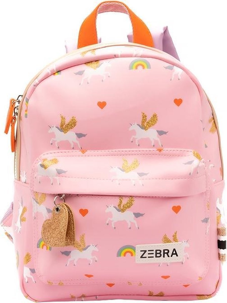 Σακίδιο Πλάτης Backpack Ροζ Μονόκερος Glitter Unicorn, Small Zebra